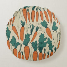 Cojín Decorativo con Diseño de Zanahorias Vintage