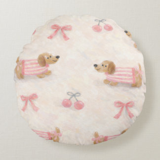 Cojín Decorativo con Patrón de Perritos Salchicha Rond Kussen