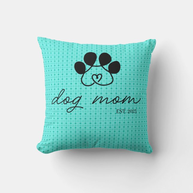 Cojín dog mom customizable mint green kussen (Voorkant)