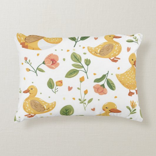 Cojín infantil con patitos y flores accent kussen (Voorkant)