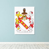 Coker Family Crest Canvas Afdruk (Insitu (Houten vloer))