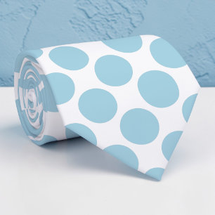 Col à pois bleu clair sur cravate personnalisée bl