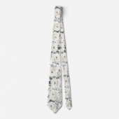 Col blanc floral de verdure Mariage cravate (Devant)