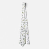 Col blanc pur Eucalyptus Verdure Mariage Cravate (Devant)