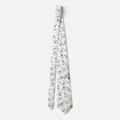 Col blanc pur Eucalyptus Verdure Mariage Cravate (Dos)