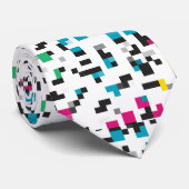 Col blocs de couleur Pixel Glitch cravate (Roulé)
