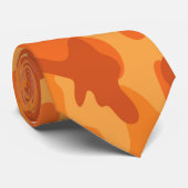 Col camo orange jaune vif cravate designer (Roulé)