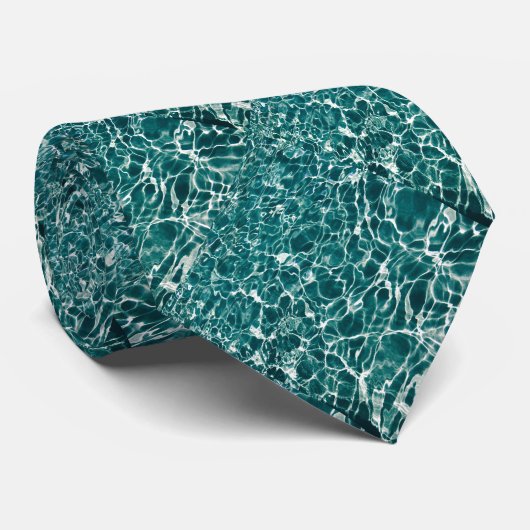 Col Caustique Turquoise Motif Cravate (Roulé)