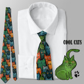 Col Chat Chouette Motif Sans Couture Cravate