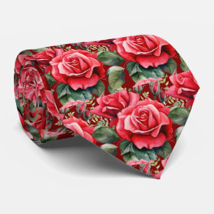 Col classique cravate à nœud papillon rouge roses