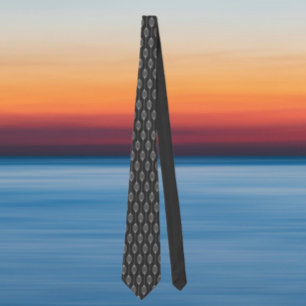 Col cravate à motif abstrait – Géométrie monochrom