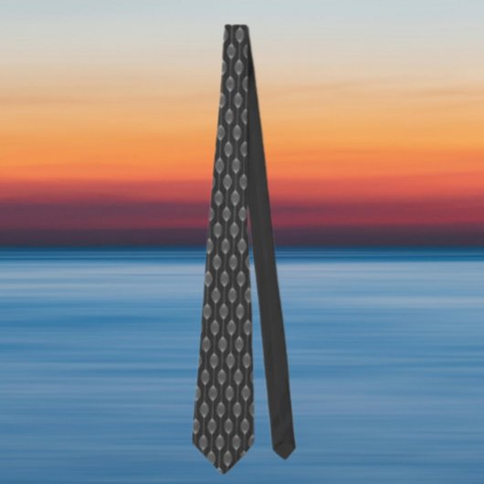 Col cravate à motif abstrait – Géométrie monochrom