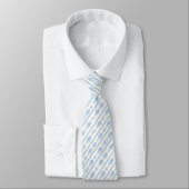 Col cravate à motif blanc et bleu délicat (Attaché)