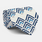 Col cravate à motif bleu et gris classique (Roulé)