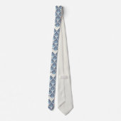 Col cravate à motif bleu et gris classique (Dos)