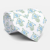 Col cravate à motif bleu vert blanc (Roulé)