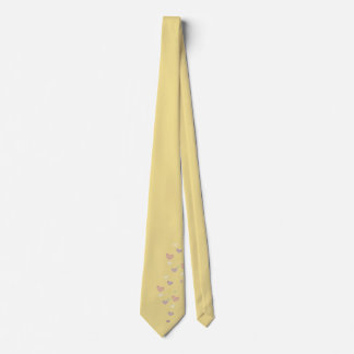Col cravate à motif de cœur jaune doux