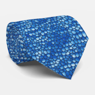 Col cravate à motif d'écailles de saphir