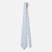 Col cravate à motif floral bleu blanc (Devant)