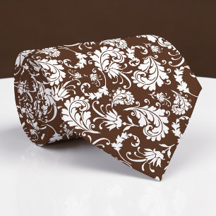 Col cravate à motif floral marron personnalisé