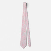 Col cravate à motif floral rose rose et gris (Devant)