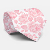 Col cravate à motif floral rose rose poudré (Roulé)