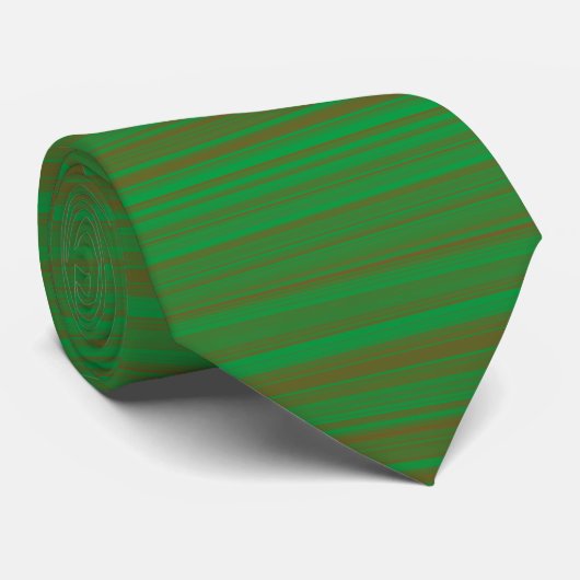 Col cravate à motif rayé vert marron (Roulé)