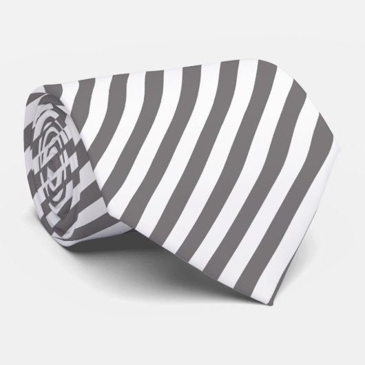 Col cravate à motif rayure grise blanche ( (Roulé)