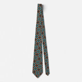 Col cravate à motif X marron et bleu (Devant)