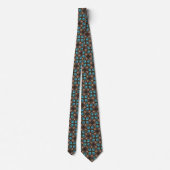 Col cravate à motif X marron et bleu (Dos)