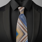 Col cravate à motif zig zag multicolore