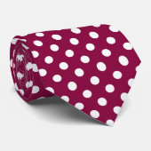 Col cravate à pois blanc classique (Roulé)