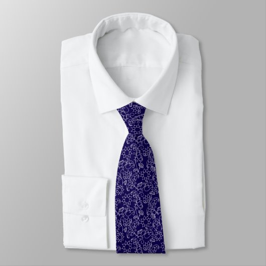Col cravate abstrait bleu moderne (Attaché)