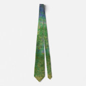 Col cravate abstrait couleur paon vert bleu (Devant)