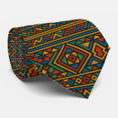 Col cravate africaine géométrique colorée (Roulé)