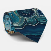 Col cravate agate sarcelle (Roulé)