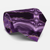 Col cravate agate violet marbre design élégant (Roulé)