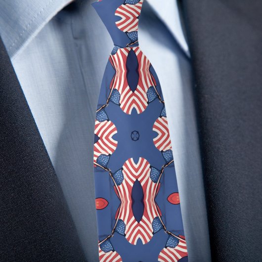 Col cravate America Rouge Blanc et Bleu