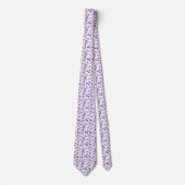 Col cravate aquarelle fleurs lavande violette (Devant)