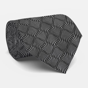 Col cravate Art Déco argent et noir de luxe