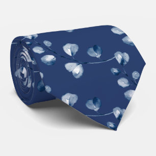 Col cravate bleu marine eucalyptus mariage