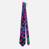 Col cravate bleu, rose et vert avec éclaboussures (Devant)
