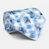 Col cravate carreaux hiver bleu clair (Roulé)