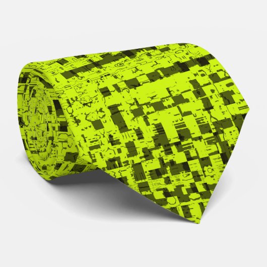 Col cravate chartreuse tweed (Roulé)