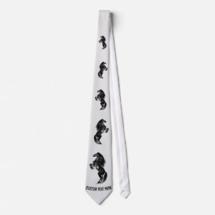 Col cravate Cheval Sauvage Noir Droit avec Texte P