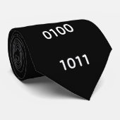 Col cravate code binaire pour geek drôle nerd (Roulé)