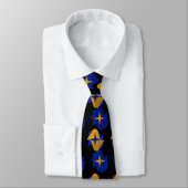 Col cravate conçu jaune et bleu (Attaché)