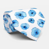 Col cravate - Coquelicots bleus (Roulé)