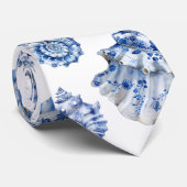 Col cravate coquilles bleues (Roulé)