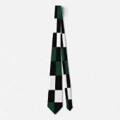 Col cravate damier vert blanc (Devant)